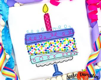 - SAMPLE SALE- Applique Birthday Cake Design