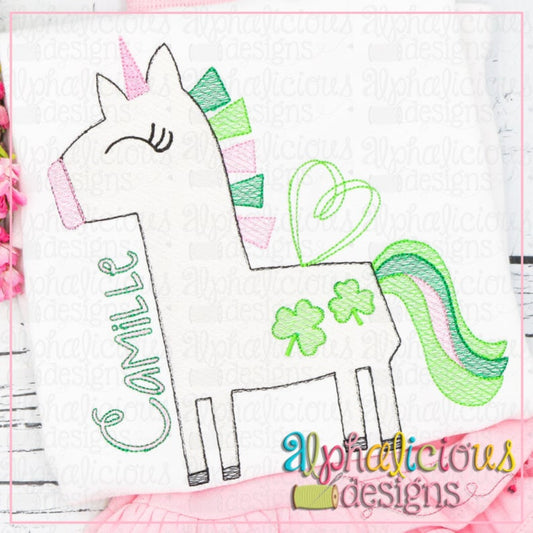 - SAMPLE SALE- Sketch St. Patty Unicorn Design