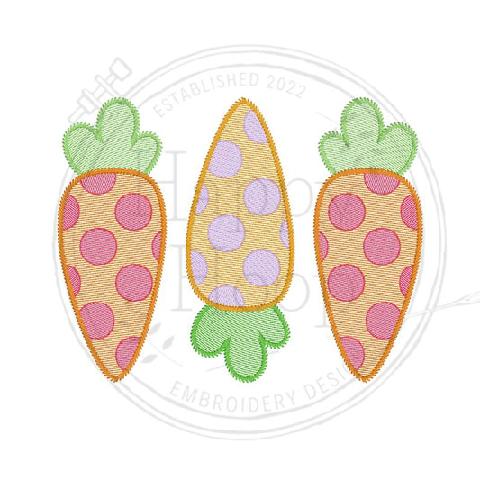 - SAMPLE SALE- Sketch Polka Dot Carrot Trio Design