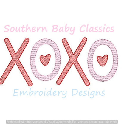 - SAMPLE SALE- Sketch XoXo with Hearts Design