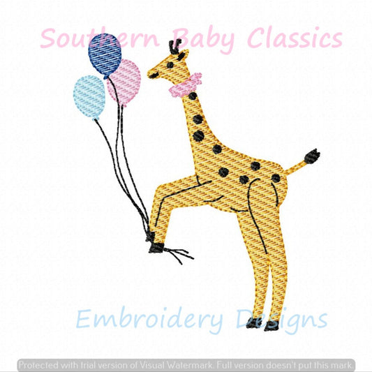 - SAMPLE SALE- Sketch Giraffe with Balloons Design