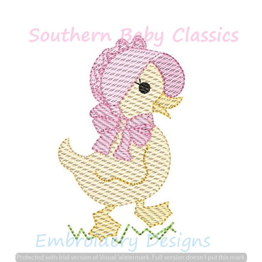 - SAMPLE SALE- Sketch Bonnet Chick Design