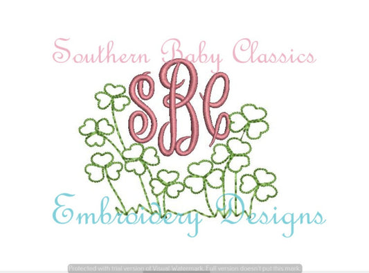 - SAMPLE SALE- Sketch Clover Monogram Design