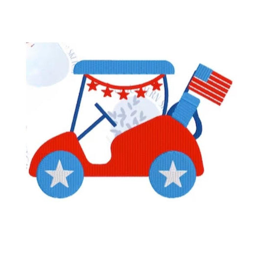 - SAMPLE SALE - Sketch Boys USA Golf Cart Mini Design on Polo